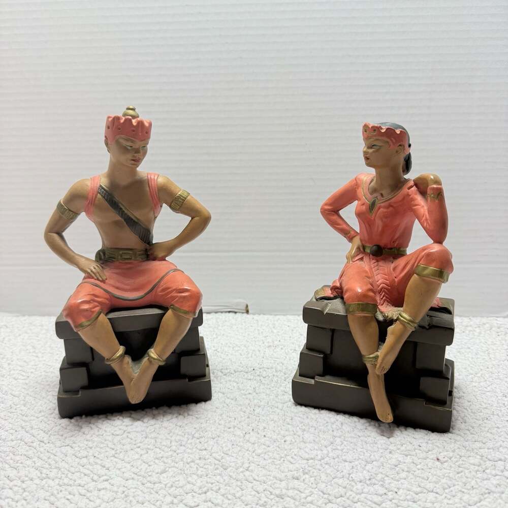 Vintage A. Backer Co. Art Deco Balinese Dancer Bookends